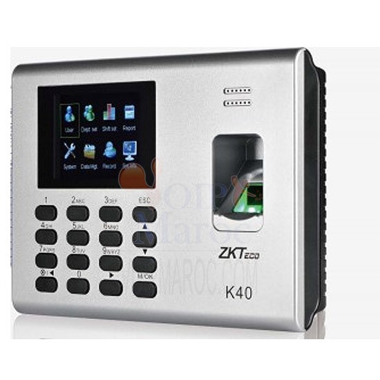 ZKT061025 ZK K40 - CONTROL DE ACCESO SIMPLE Y ASISTENCIA / 1000 HUELLAS / PUERTO DE RED / USB / BATERIA INCLUIDA
