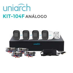 KIT-104F KIT 4X4 HD 2MP CÁMARAS TIPO BULLET / ANALOGICOS+2CH IP