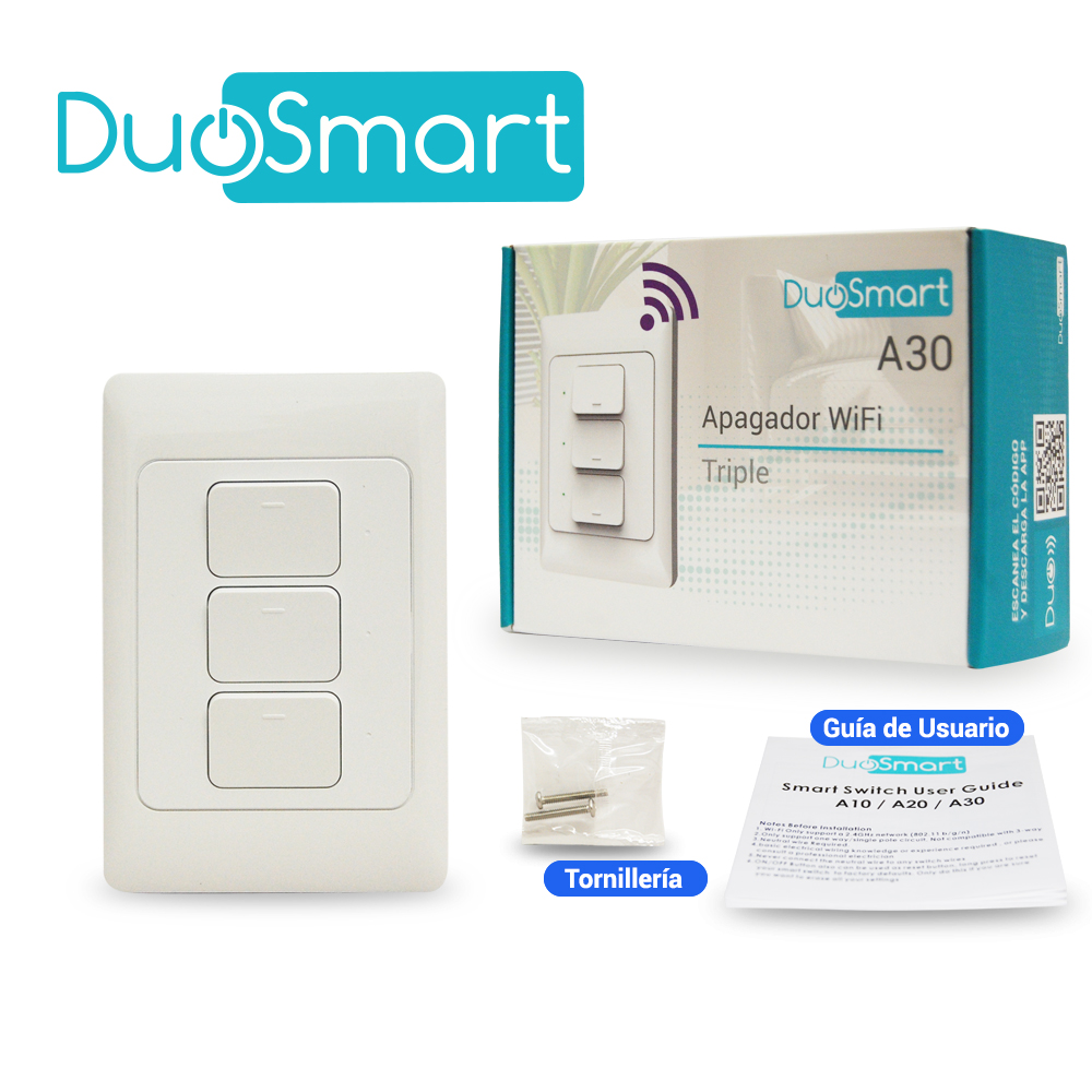 A30 SWITCH APAGADOR WIFI DUOSMART 3 BOTONES - Imagen 2